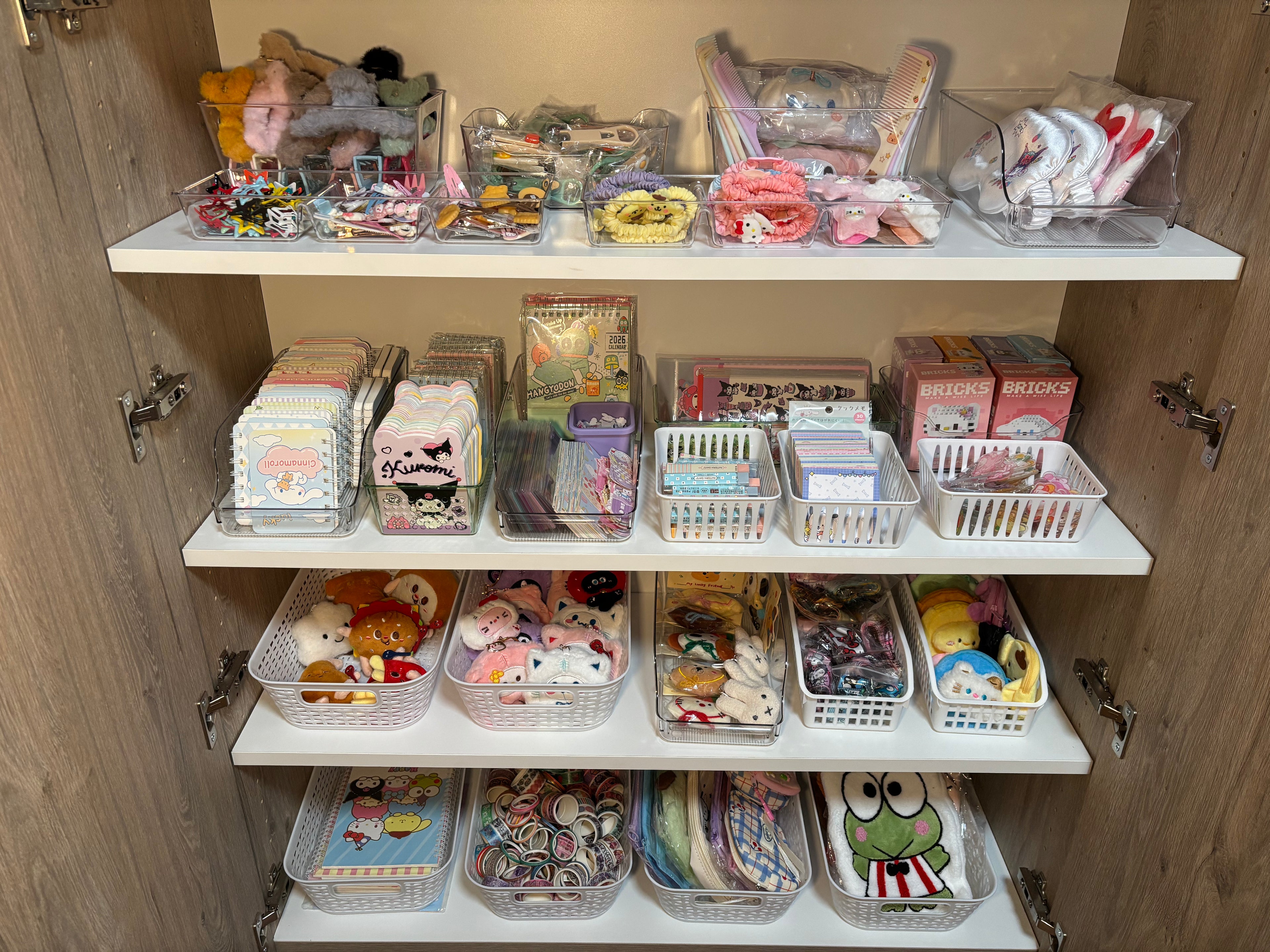 Display with various shop products including cute hair accessories, stationary, and more!